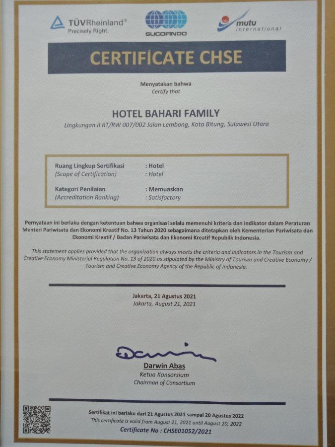 Bahari Family Hotel Bitung Zewnętrze zdjęcie